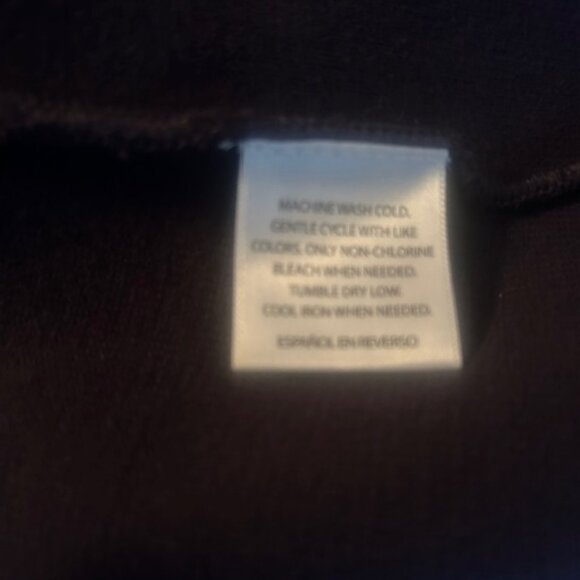 Charter Club Navy Faux Leather trim zip front pockets open cardigan, size XL - Picture 5 of 5